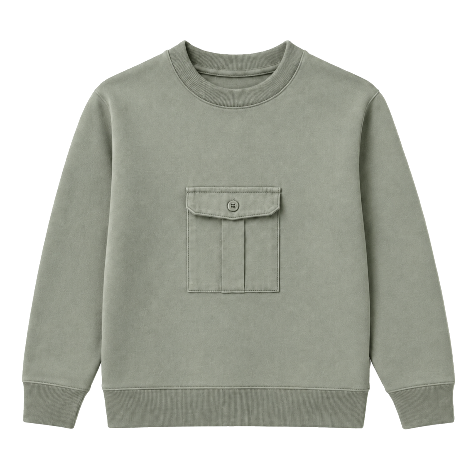 Forme flatlay of the sage pocket sweatshirt on white